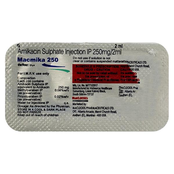 Macmika 250mg Injection 2ml : Price, Uses, Side Effects | Netmeds