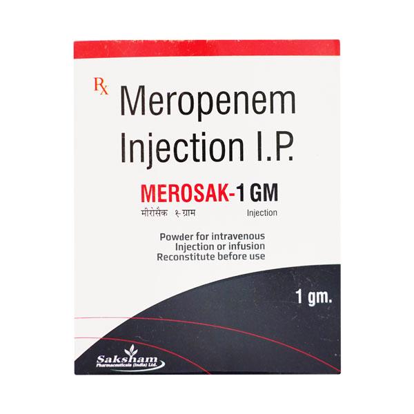 MEROSAK 1gm Injection 1's Price, Uses, Side effects, Substitutes | Netmeds