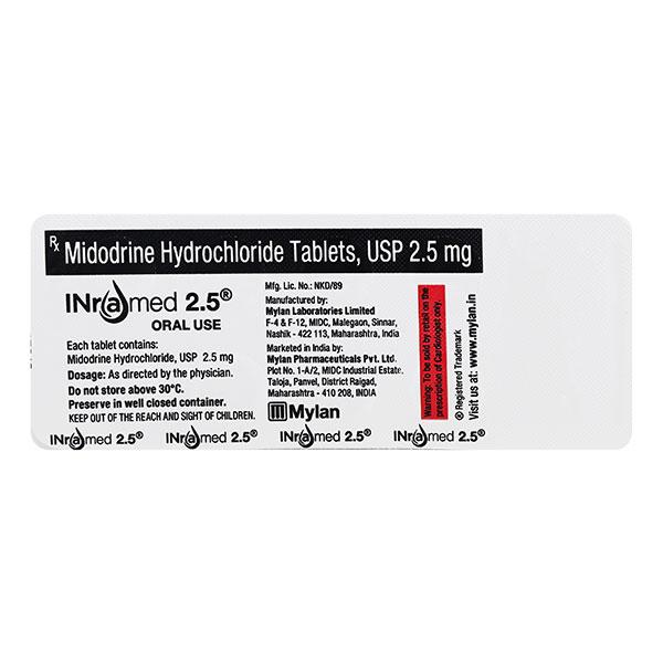 Buy INRAMED 2.5 Tablet 10's Online at Upto 25% OFF | Netmeds