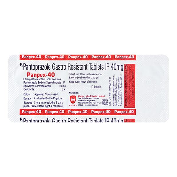 Buy PANPEX 40 Tablet 10's Online at Upto 25% OFF | Netmeds