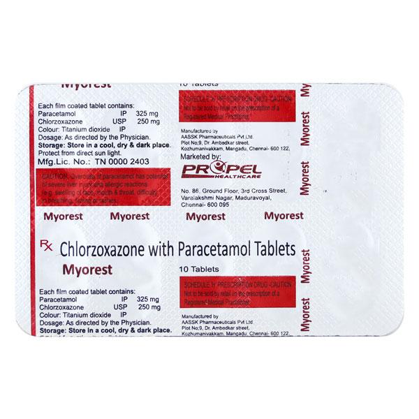 MYOREST Tablet 10's Price, Uses, Side effects, Substitutes | Netmeds