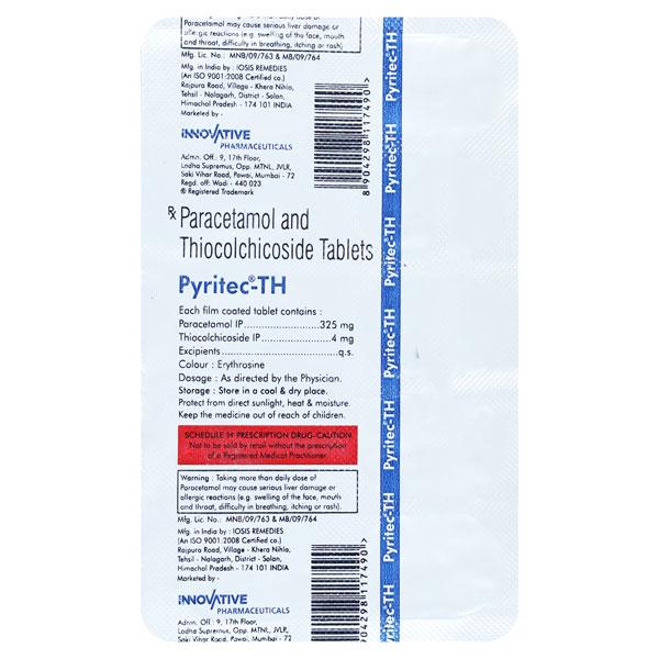 PYRITEC TH Tablet 10's Price, Uses, Side effects, Substitutes | Netmeds