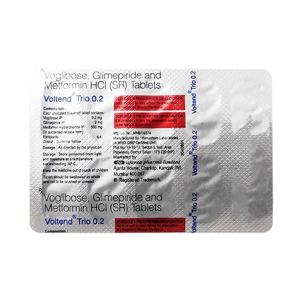 Voltend Trio 0.2 Tablet 10's Price, Uses, Side effects | Netmeds