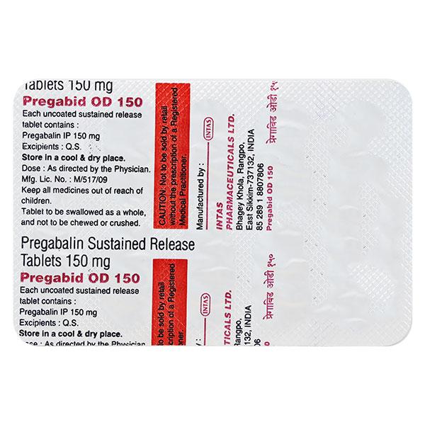 pregabid od 150mg tablet