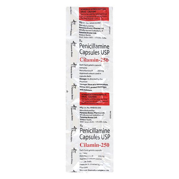 Cilamin 250mg Capsule 10'S Price, Uses, Side effects, Substitutes | Netmeds
