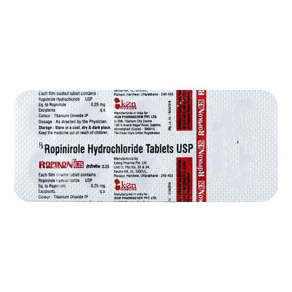 ROPIKON 0.25 Tablet 10's Price, Uses, Side effects, Substitutes | Netmeds