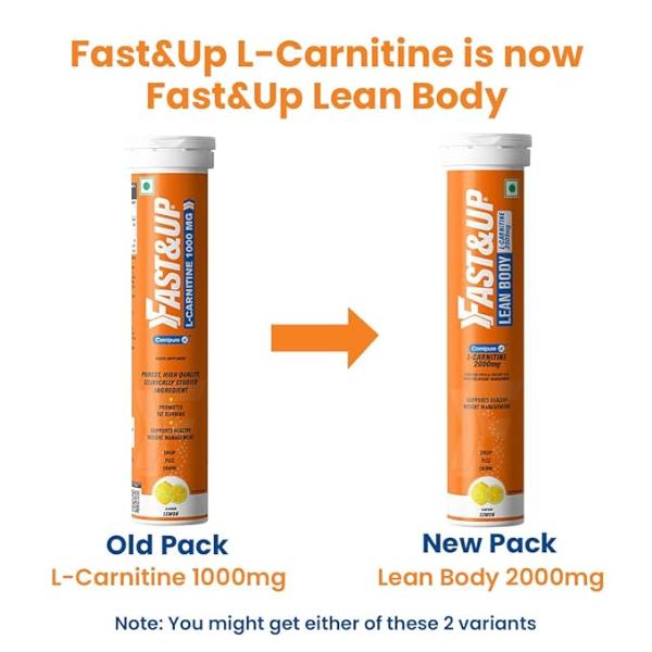 Fast&Up L-Carnitine Tartrate 1000 mg Effervescent Tablet - Lemon Flavour  20's - Energy Boost | Netmeds