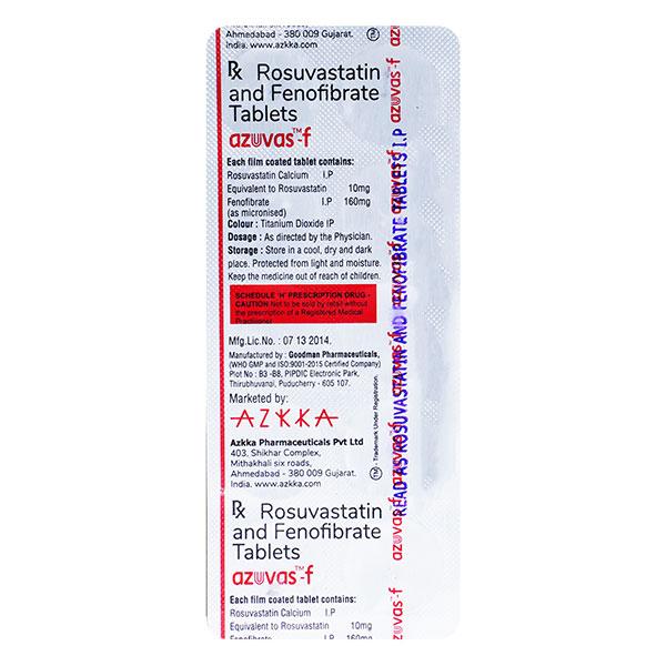 Azuvas F 10mg Tablet 10'S Price, Uses, Side effects, Substitutes | Netmeds