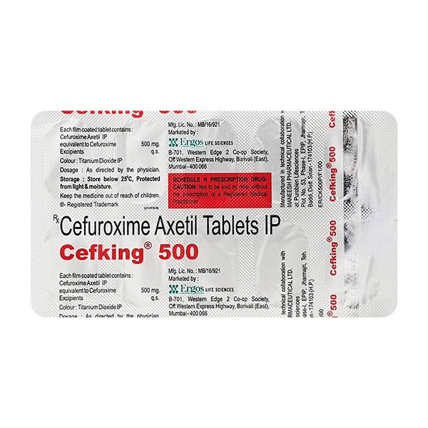 CEFKING 500mg Tablet 10's : Price, Uses, Side Effects | Netmeds