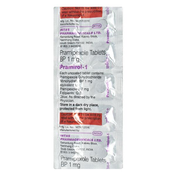 Pramirol 1mg Tablet 10'S Price, Uses, Side effects, Substitutes | Netmeds