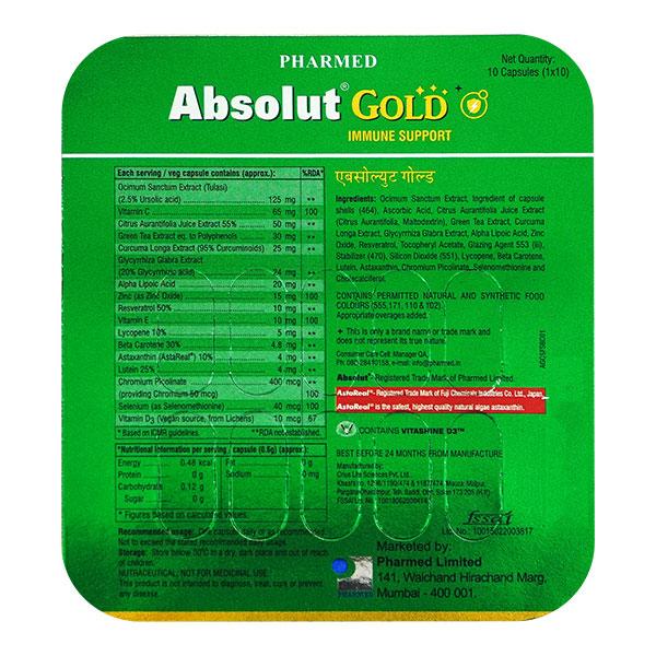 ABSOLUT GOLD Capsule 10's Price, Uses, Side effects, Substitutes | Netmeds