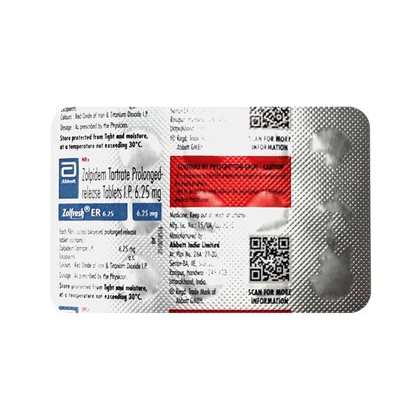 Buy ZOLFRESH ER 6.25 Tablet 15's Online | Netmeds