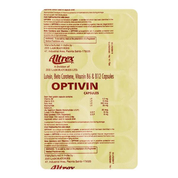 OPTIVIN Capsule 10's Price, Uses, Side effects, Substitutes | Netmeds
