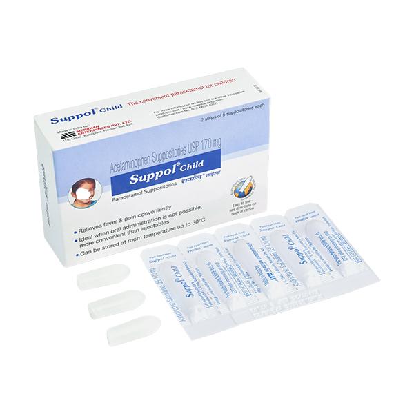 SUPPOL CHILD 170mg Suppository 5's Price, Uses, Side effects ...