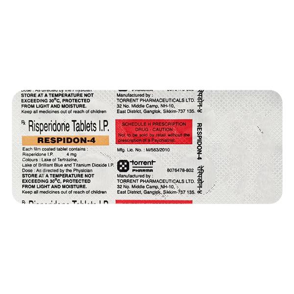 Respidon 4mg Tablet 10'S Price, Uses, Side effects, Substitutes | Netmeds