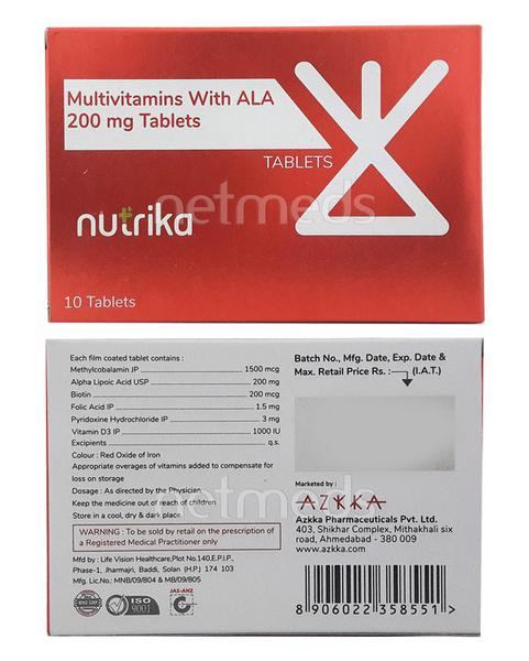 Nutrika Tablet 10'S Price, Uses, Side effects, Substitutes | Netmeds