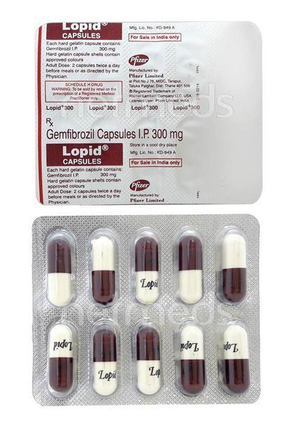 Lopid 300mg Capsule 10'S Price, Uses, Side effects, Substitutes | Netmeds