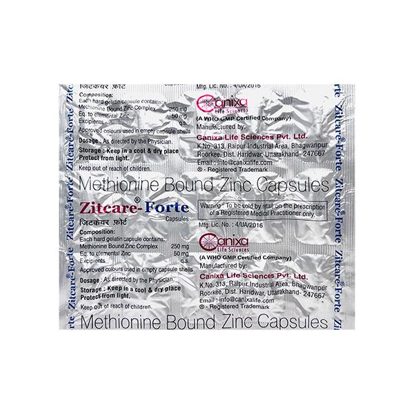 Zitcare Forte Capsule 15's Price, Uses, Side effects | Netmeds