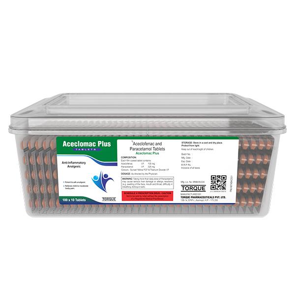 Aceclomac Plus 100 mg/500 mg Tablet