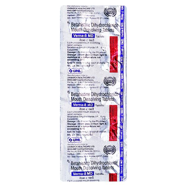 VERNA MD 8mg Tablet 10's Price, Uses, Side effects, Substitutes | Netmeds