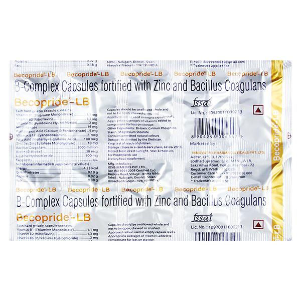 BECOPRIDE LB Capsule 10's Price, Uses, Side effects, Substitutes | Netmeds