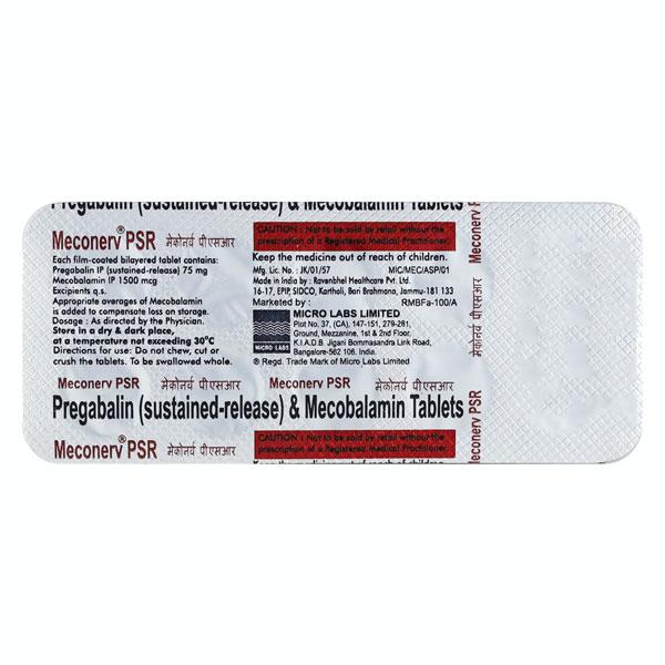 MECONERV P SR Tablet 10's Price, Uses, Side effects, Substitutes | Netmeds