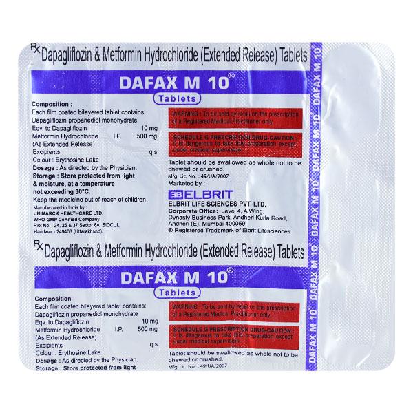 DAFAX M 10 Tablet 15's : Price, Uses, Side Effects | Netmeds