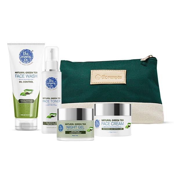 The Moms Oily Skin Complete Care Kit-Green Tea Face Wash, Toner, Night  Cream, Day Cream 1's