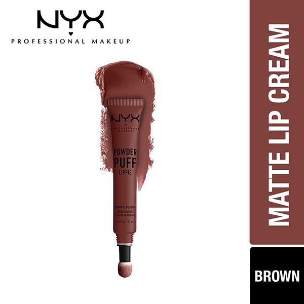 NYX Powder Puff Lippie Lip Cream – Leichte Lippencreme Mit Pudrigem Finish, 12 Ml In Burgundy