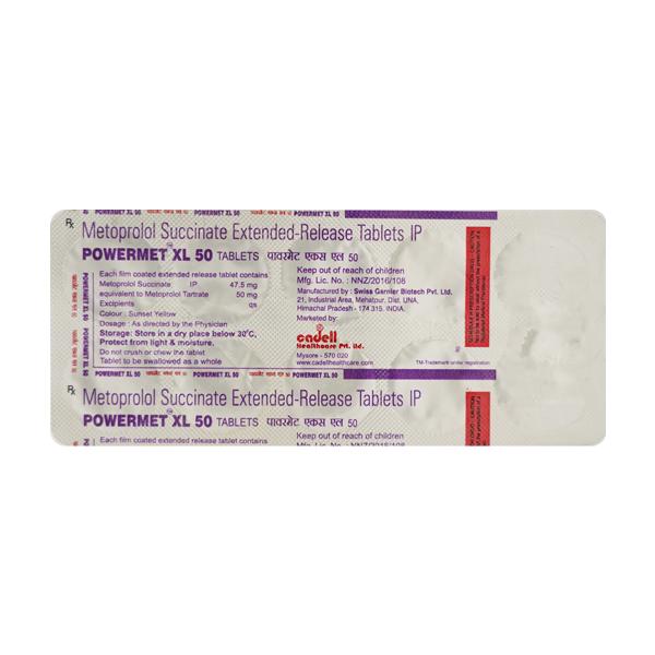 POWERMET XL 50 Tablet 10's : Price, Uses, Side Effects | Netmeds