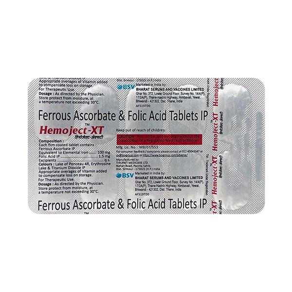 Hemoject XT Tablet 10's Price, Uses, Side effects | Netmeds