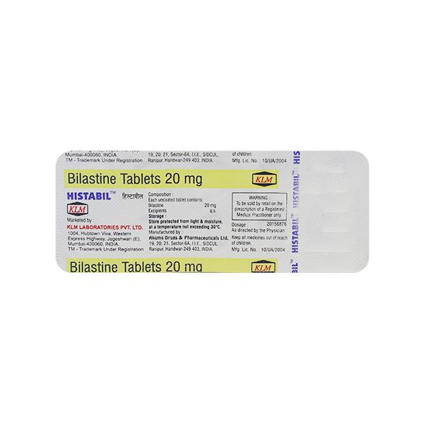 HISTABIL 20 Tablet 10's Price, Uses, Side effects, Substitutes | Netmeds