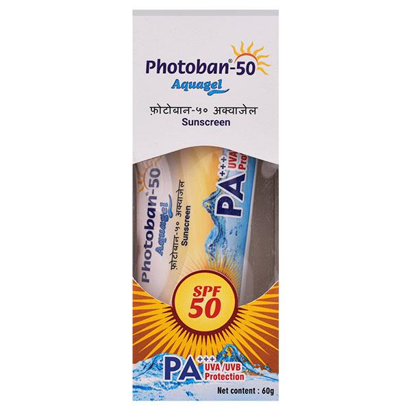 Photoban 50 Aquagel SPF 50 PA+++ UVA/UVB Sunscreen 60gm Price, Uses ...