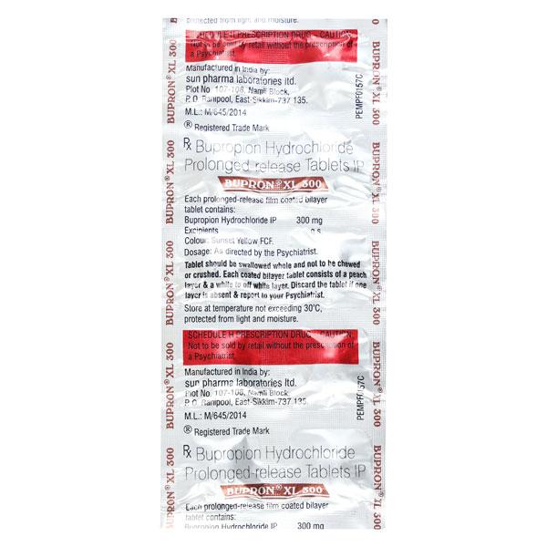 bupron xl 300mg tablet