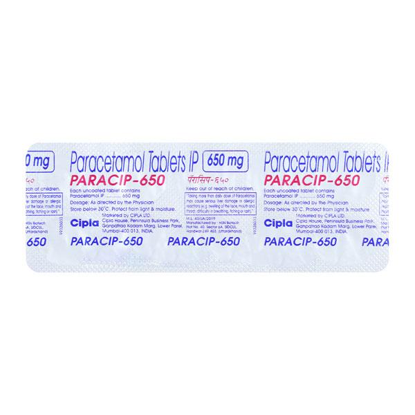 paracip 650mg tablet se