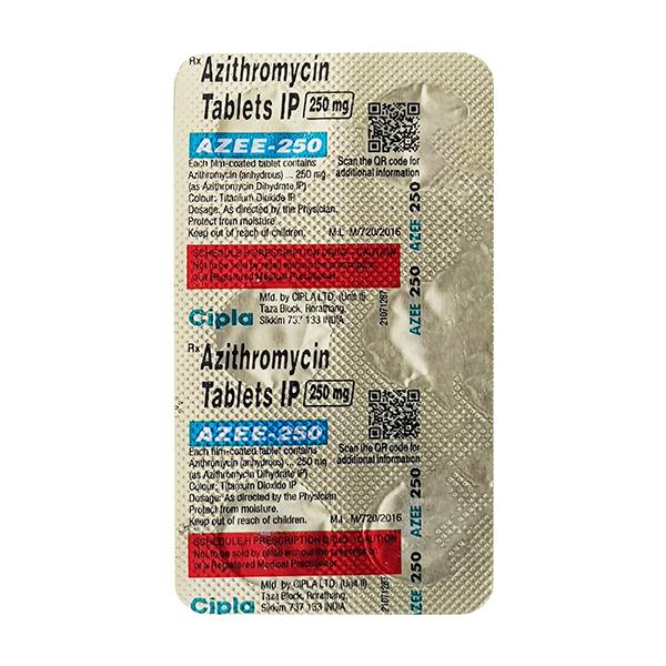 Azee 250mg Tablet 6'S Price, Uses, Side effects, Substitutes | Netmeds