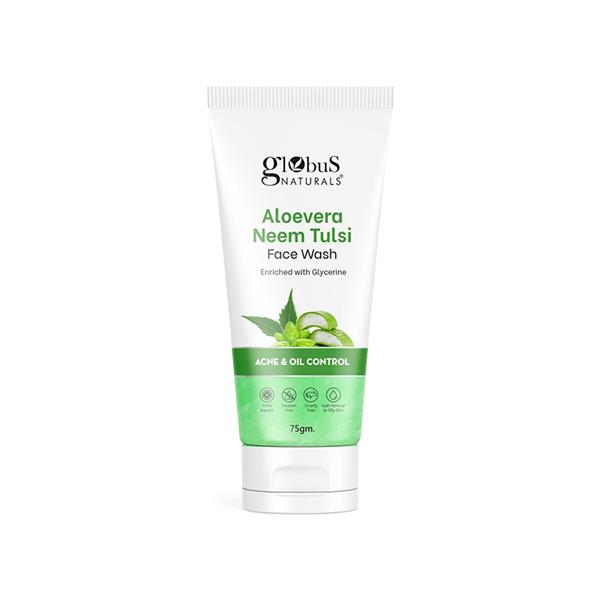 Buy Globus Naturals Face Care Combo- Acne & Oil Control Aloe Vera Neem  Tulsi, Wrinkle Control Red Wine Face Wash 75gm each 2's Online at  Discounted Price | Netmeds