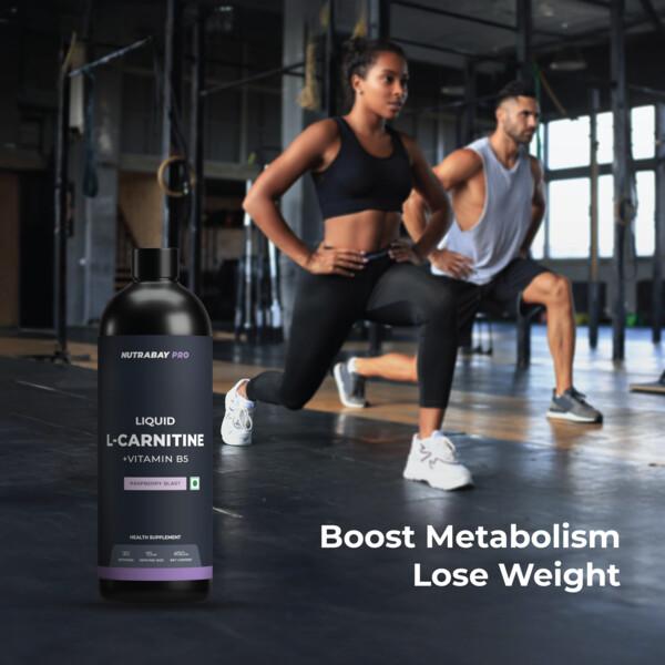 Nutrabay Pro L Carnitine +Vitamin B5 Liquid - Raspberry Blast 450 ml Online  at Best Price