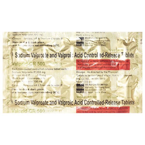 Valprid CR 500mg Tablet 10'S : Uses, Side Effects, Price | Netmeds