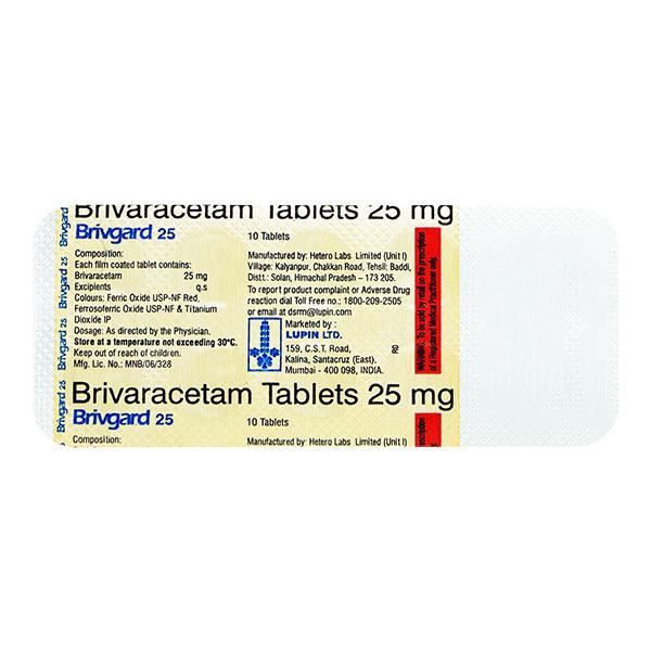 BRIVGARD 25 Tablet 10's Price, Uses, Side effects, Substitutes | Netmeds