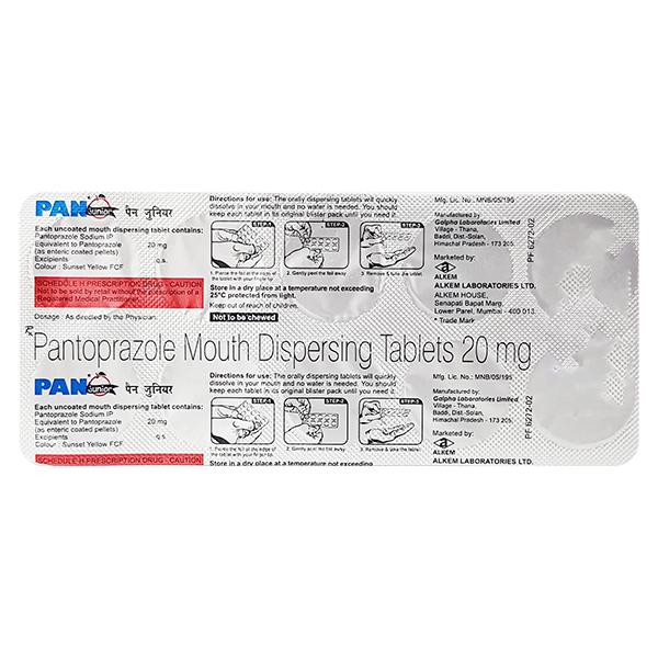 Buy Pan Junior Mouth Dispersing 20mg Tablet 10'S Online at Upto 25% OFF ...