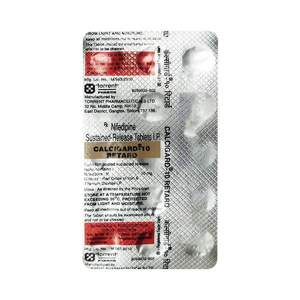Calcigard 10 Retard Tablet 15's Price, Uses, Side effects | Netmeds