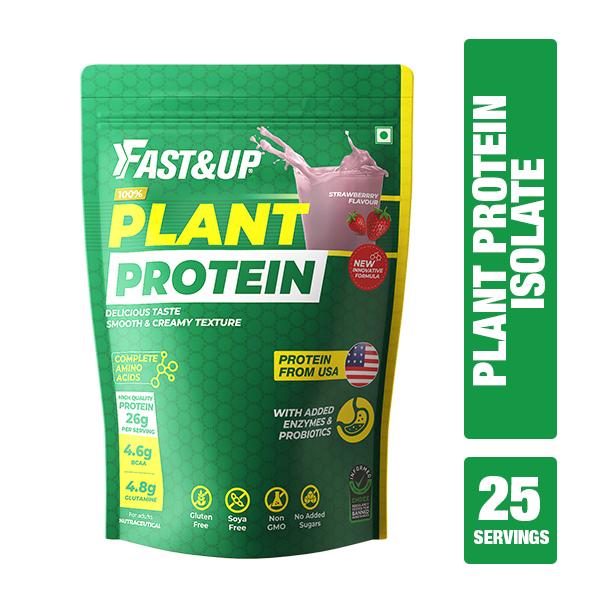 Fast&Up Plant Protein Powder - Strawberry Blast Flavour 900gm Online at ...