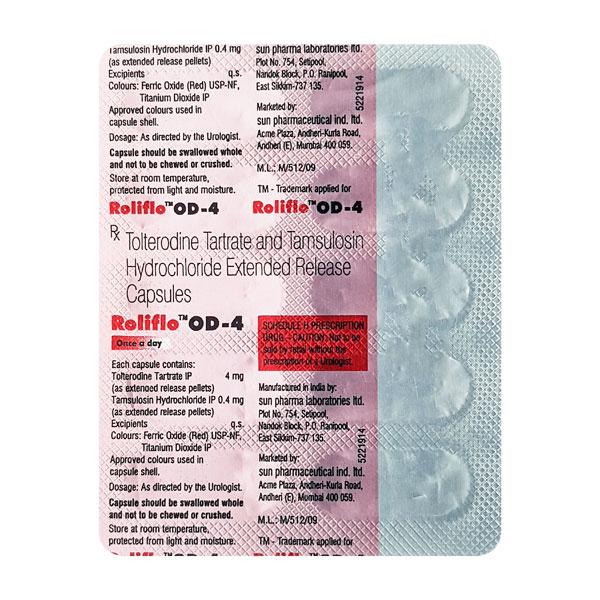 Roliflo OD 4mg Capsule 10'S Price, Uses, Side effects, Substitutes ...