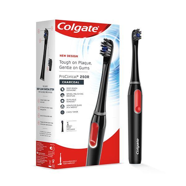 Colgate ProClinical 250R Charcoal Rechargeable Toothbrush with 1 Brush ...