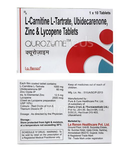 Qurozyme Tablet 10 #39 S : Price Uses Side Effects Netmeds