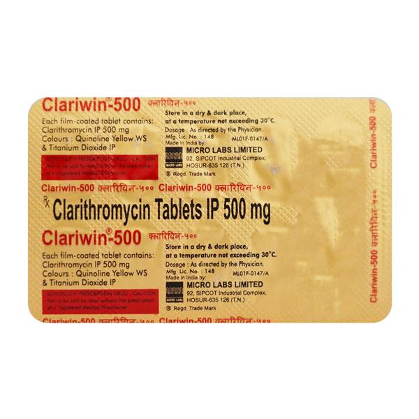 Clariwin 500mg Tablet 10'S Price, Uses, Side effects, Substitutes | Netmeds