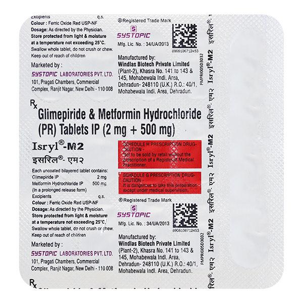 Isryl M 2Mg Tablet 15's : Price, Uses, Side Effects | Netmeds