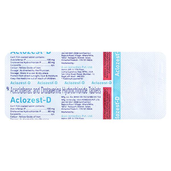 ACLOZEST D Tablet 10's Price, Uses, Side effects, Substitutes | Netmeds