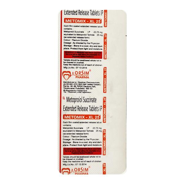METOMIX XL 25mg Tablet 10's : Price, Uses, Side Effects | Netmeds